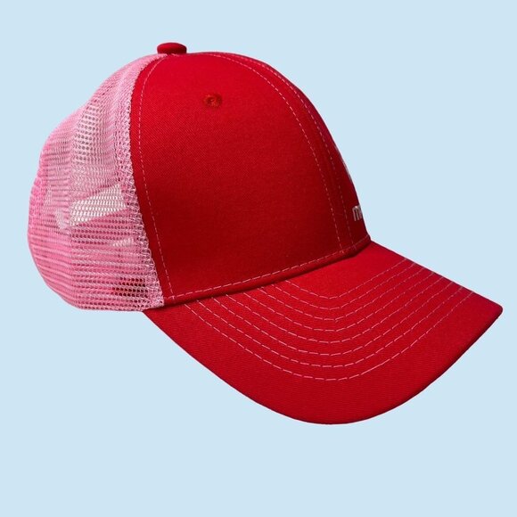 Mr Cool Hat Cap Adult Red Pink Adjustable‎ One Size Dad Trucker Mesh Mens - Picture 2 of 8